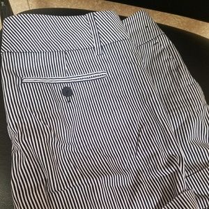 Navy blue and white pin strip dress shorts